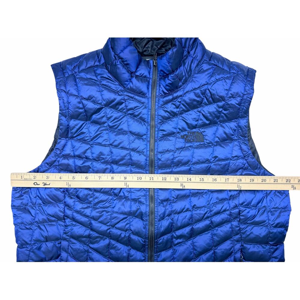 The North Face ThermoBall Vest Womens XL Blue Quilted Puffer Insulated Zip - Picture 4 of 5